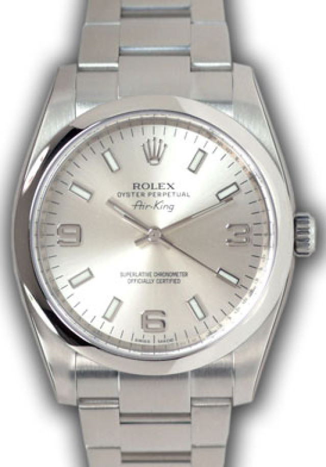 Used Rolex Air King 114200 Silver Dial Year 2011